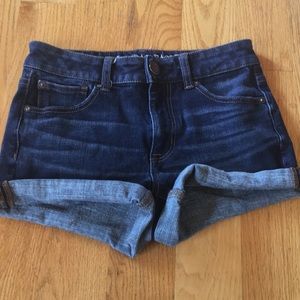American Eagle Hi Rise Shortie Jean Shorts sz 2